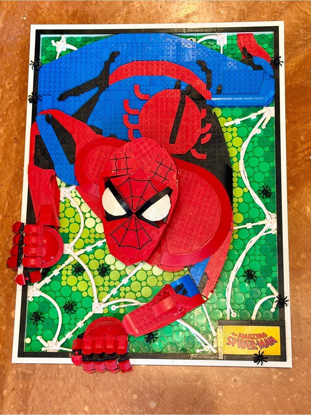 Spider-Man Lego Wall Art, Fully Assembled